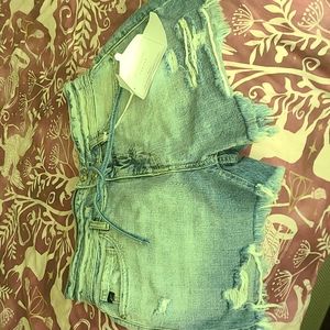 Distressed High Rise Jean Shorts